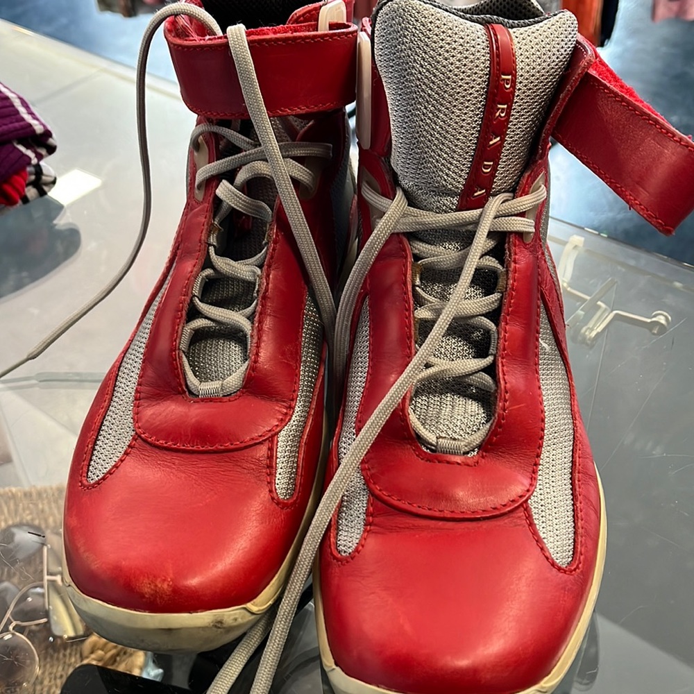 Prada americas cup high top sneakers
